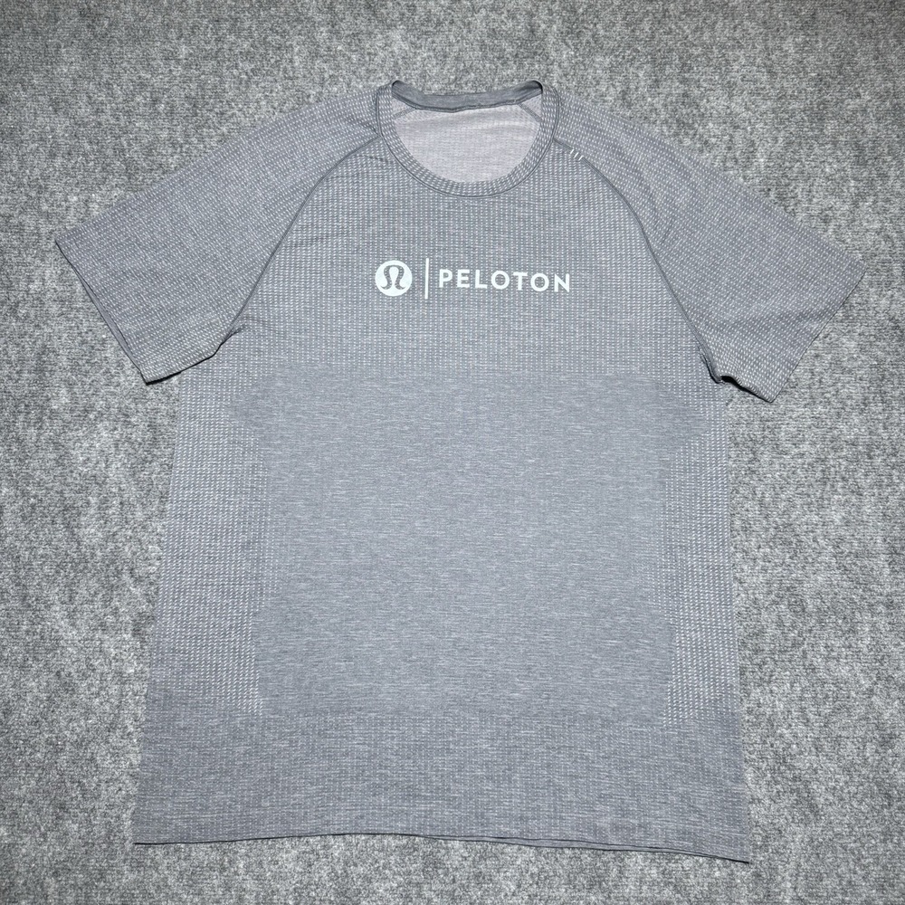 Lululemon Peloton Metal Vent Tech Shirt Men XL Short Sleeve Gray Athletic Gym